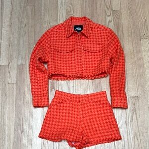 Zara Set 2 piece - Tweed Blazer and Shorts